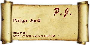 Palya Jenő névjegykártya